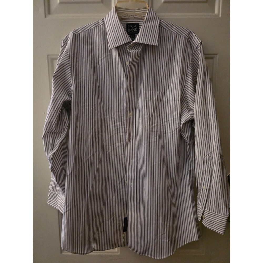 Jos. A. Bank Traveler's Collection Men's 100% Cotton Striped Dress Shirt 16/33